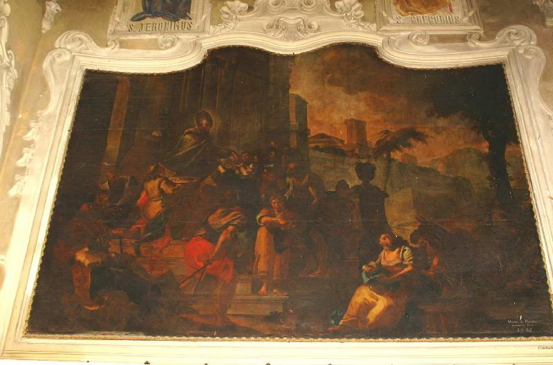 San Giovanni Elemosiniere distribuisce monete